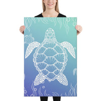 Turtle Gardiant Background Canvas 24x36 Canvas White - Polynesian Pride
