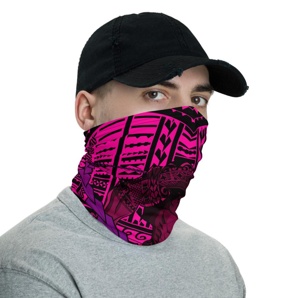 Hawaiian Bandana Polynesian Warrior Kanaka Anchor Neck Gaiter - AH - Pink - Polynesian Pride