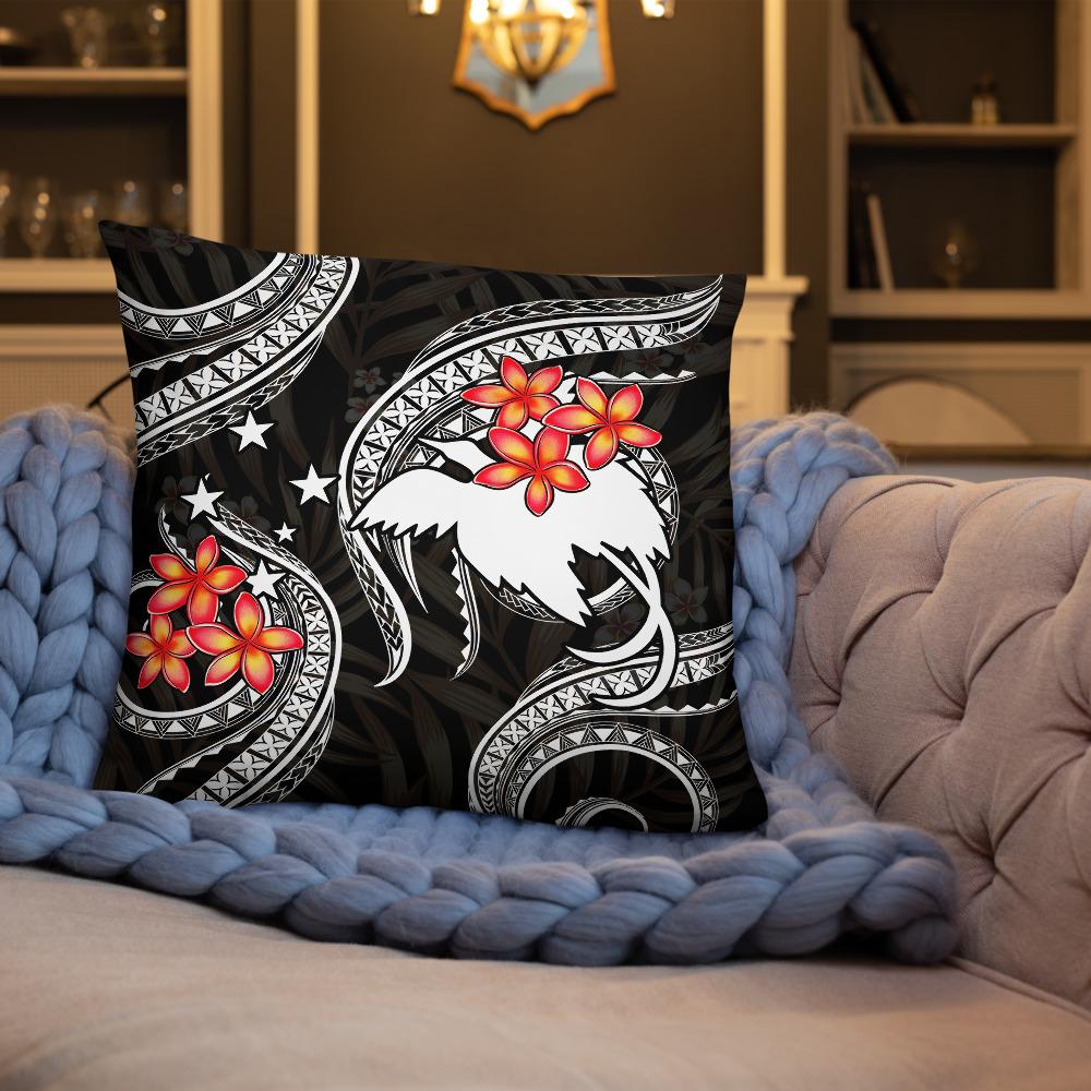 Papua New Guinea Polynesian Pillow - White Plumeria - Polynesian Pride