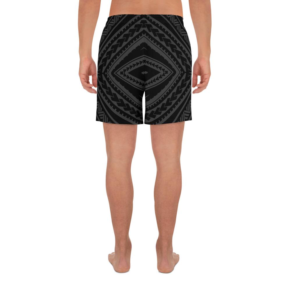 Polynesian Tatau Gray Men's Athletic Long Shorts - Polynesian Pride