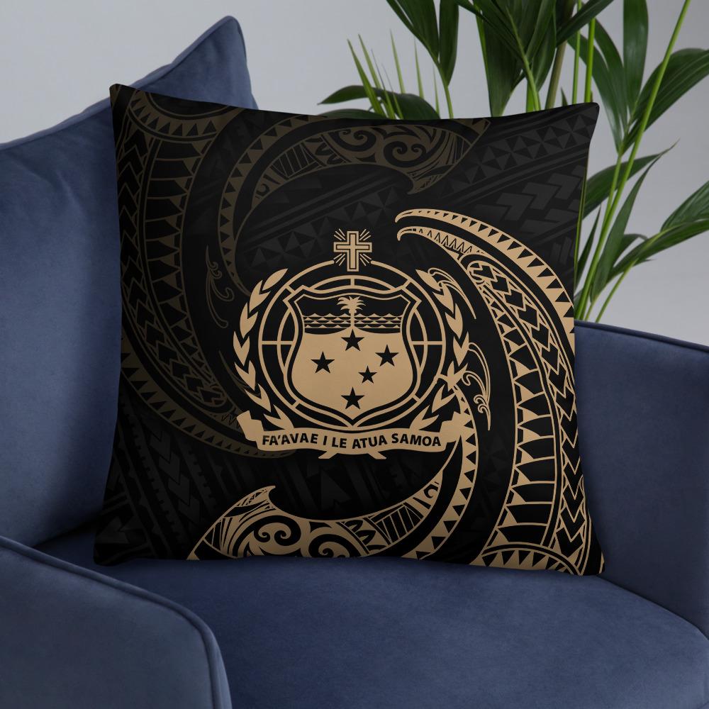 Samoa Polynesian Basic Pillow - Gold Tribal Wave - Polynesian Pride
