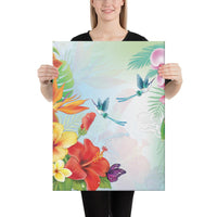 Hibiscus In Jung Canvas 18x24 Canvas White - Polynesian Pride