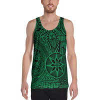 Polynesian Hawaiian Style Tribal Tattoo Green - Hawaii Men's Tank Top Green - Polynesian Pride