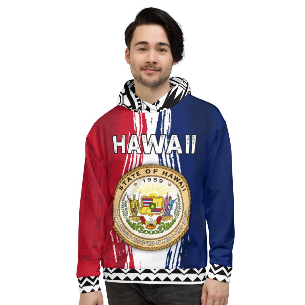 Personalized Hawaii Polynesian Seal of Hawaii Unisex Hoodie Oliver Style - Polynesian Pride