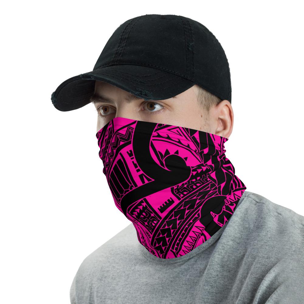 Hawaiian Bandana - Polynesian Curly Tatau Pink Neck Gaiter - Polynesian Pride
