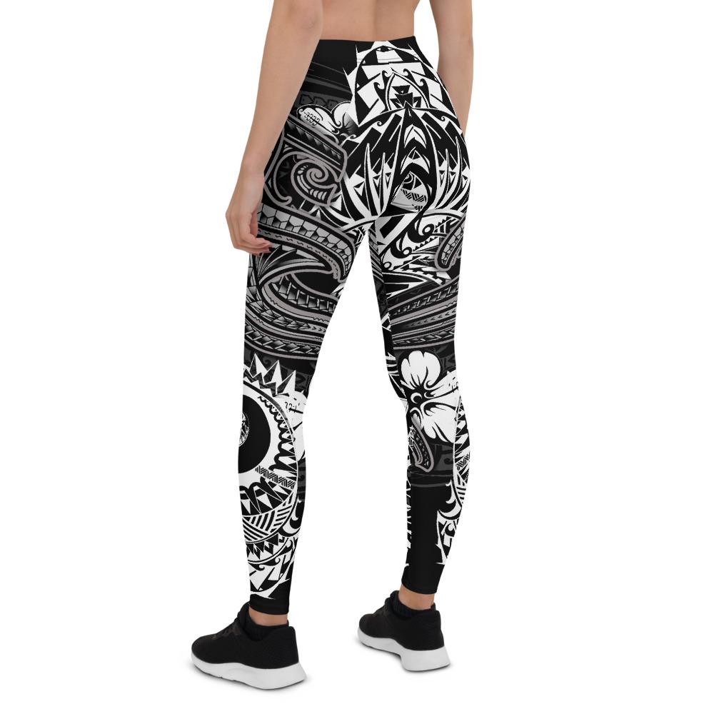 Vanuatu Polynesian Leggings - White Shark Polynesian Tattoo - Polynesian Pride