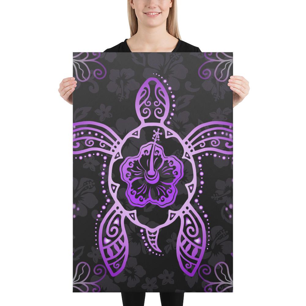 Turtle Hibiscus Violet Canvas 24x36 Canvas Violet - Polynesian Pride