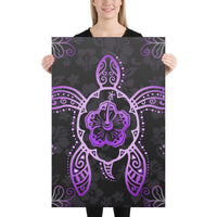 Turtle Hibiscus Violet Canvas 24x36 Canvas Violet - Polynesian Pride