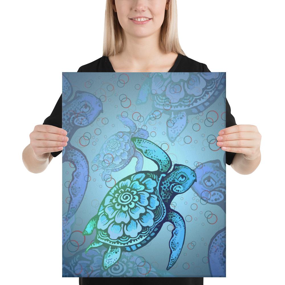 Turtle Beauty Canvas 16x20 Canvas White - Polynesian Pride