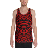 Polynesian Tatau Red - Hawaii Men's Tank Top Red - Polynesian Pride