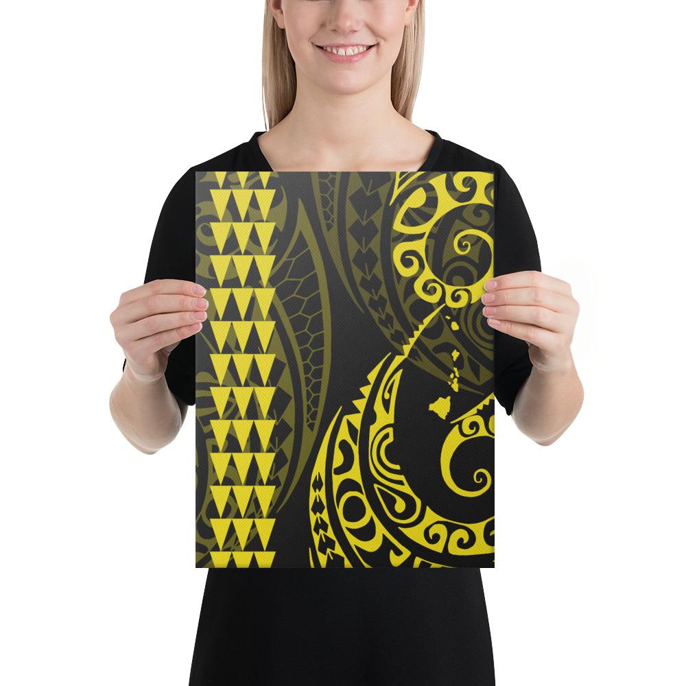 Hawaiian Map Polynesian Canvas Yellow 12x16 Canvas Yellow - Polynesian Pride