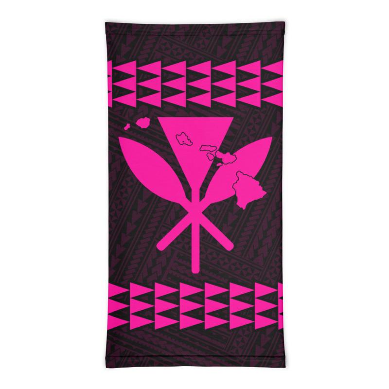 Hawaii Bandana Kakau Polynesian Kanaka Map Neck Gaiter - Pink - Polynesian Pride