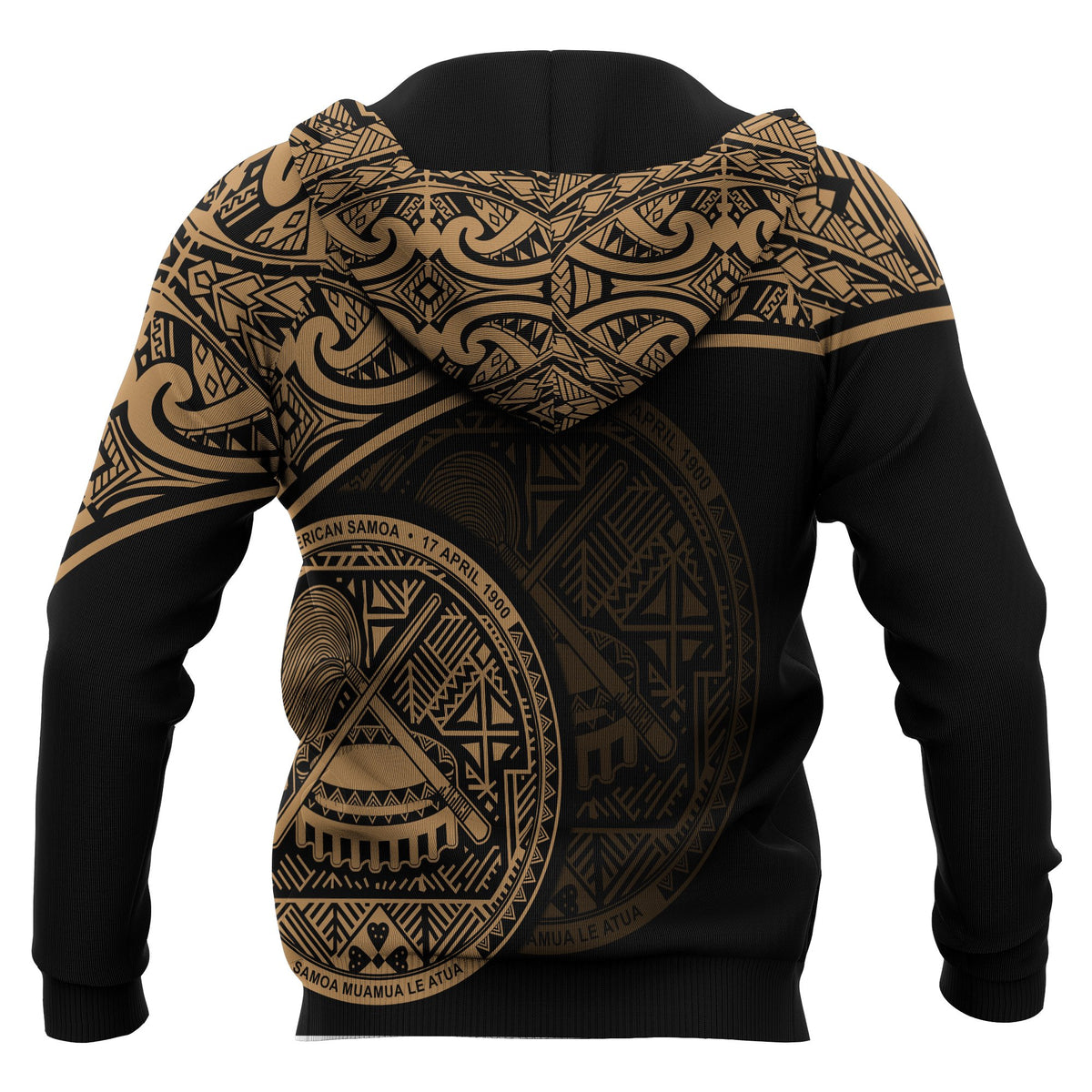 Polynesian American Samoa Custom Hoodie Yellow Curve - Polynesian Pride