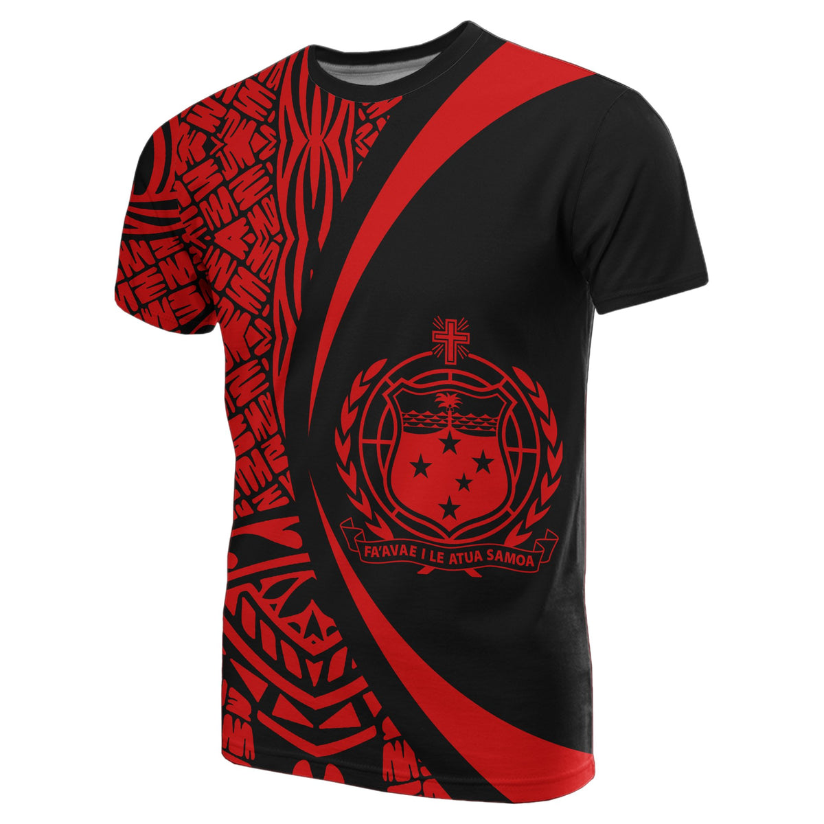 Samoa Red Polynesian T Shirt Circle Style - Polynesian Pride