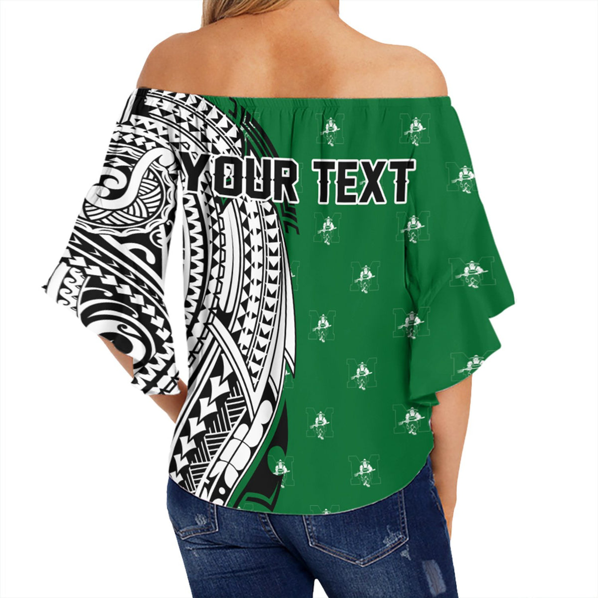 (Personalised) Hawaii - Molokai High Tribal Kakau Off Shoulder Waist Wrap Top AH - Polynesian Pride