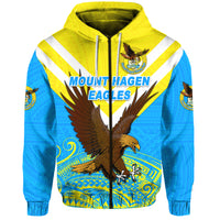 Papua New Guinea Mount Hagen Eagles Zip Hoodie Wamp Nga Rugby Blue LT8 - Polynesian Pride