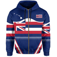 Hawaii Coat of Arms Zip Hoodie Line Sport - Polynesian Pride