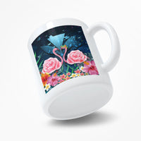 Kanaka Flamingo Couple Rose Hibiscus Plumeria Mug - Love Universe - AH - Polynesian Pride