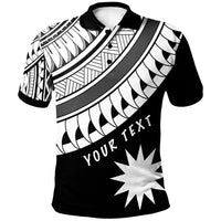 Nauru Custom Polo Shirt Ginger Lei Pattern White Unisex White - Polynesian Pride