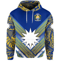 Nauru Polynesian Flag Hoodie Creative Style Blue NO.1 LT8 - Polynesian Pride