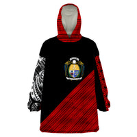 Nauru Polynesian Diagonal Pattern Red Wearable Blanket Hoodie LT9 Unisex One Size - Polynesian Pride