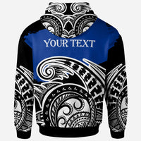New Caledonia Custom Zip Hoodie Ethnic Style With Round Black White Pattern - Polynesian Pride