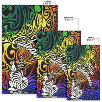 New Caledonia Area Rug - Rainbow Polynesian Pattern - Polynesian Pride
