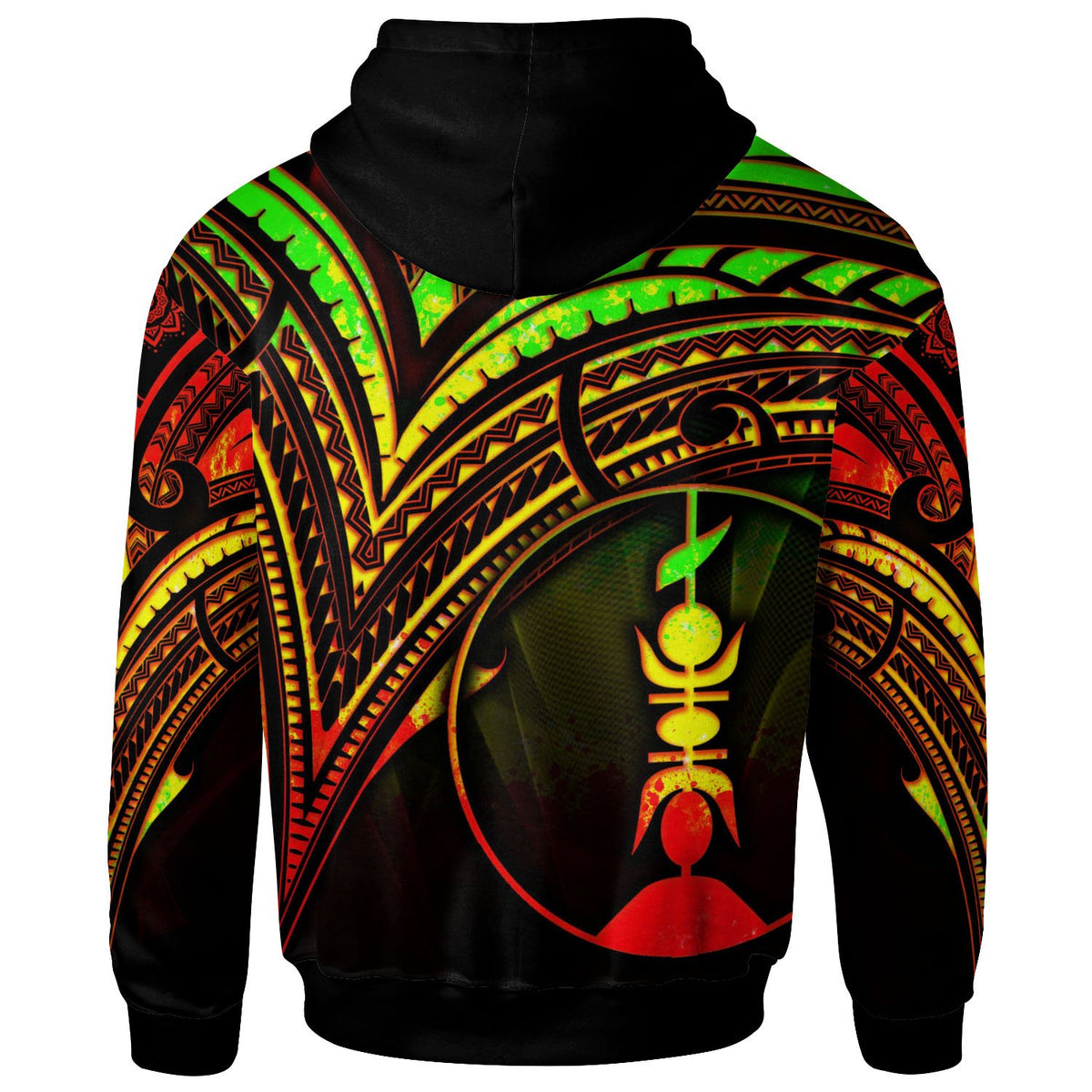 New Caledonia Zip Hoodie Reggae Color Cross Style - Polynesian Pride
