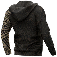 Hoodie Polynesian Golden Flowers Tattoo Style - Polynesian Pride