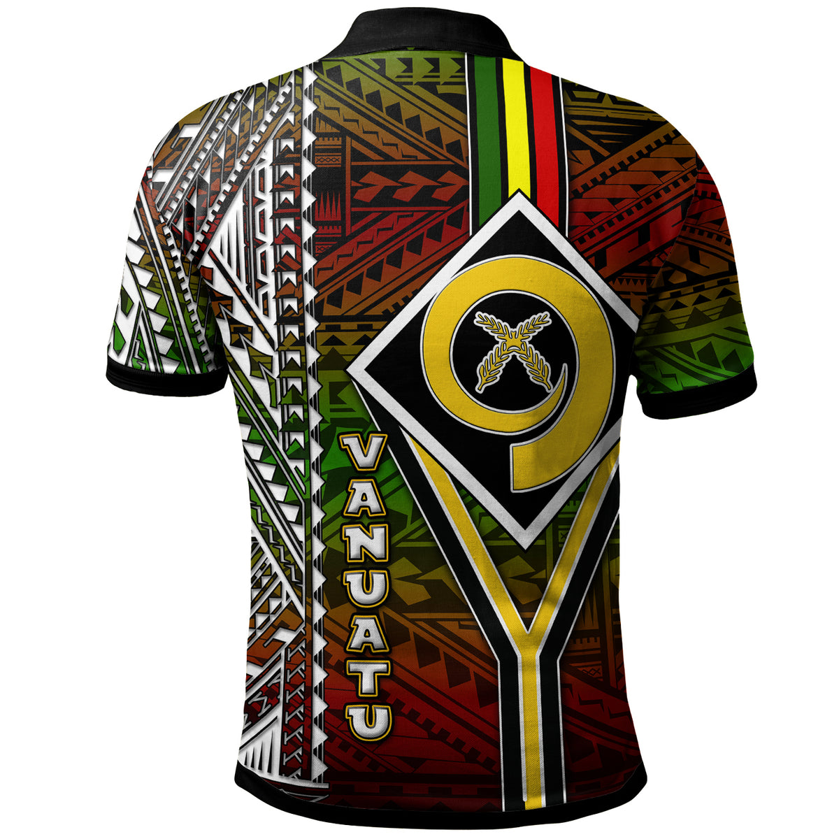 Vanuatu Polo Shirt Custom Vanuatu Independence Anniversary Flag Style Polynesian Patterns Polo Shirt LT10 - Polynesian Pride