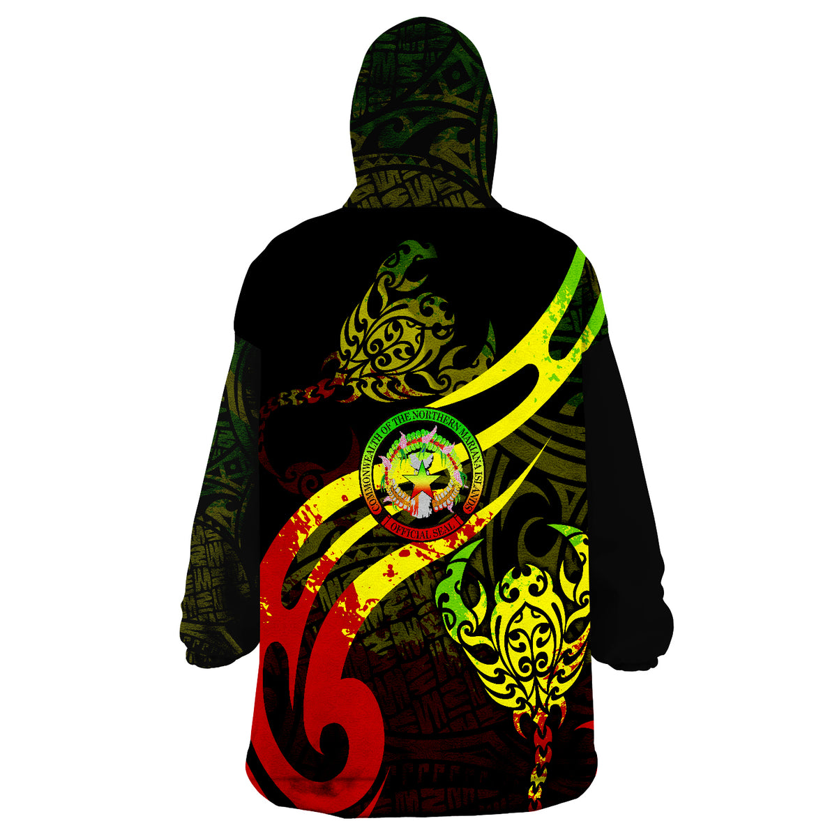 Northern Mariana Islands Scorpio Tribal Pattern Style Reggae Wearable Blanket Hoodie LT9 - Polynesian Pride