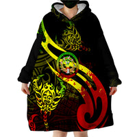 Northern Mariana Islands Scorpio Tribal Pattern Style Reggae Wearable Blanket Hoodie LT9 - Polynesian Pride