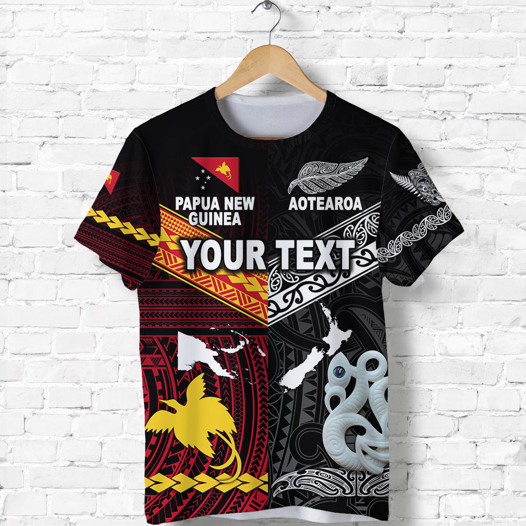 Custom New Zealand Maori Aotearoa Papua New Guinea Polynesian Together T Shirt LT8 - Polynesian Pride