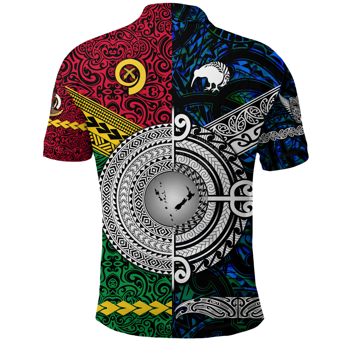Vanuatu New Zealand Polo Shirt Together Blue LT8 - Polynesian Pride