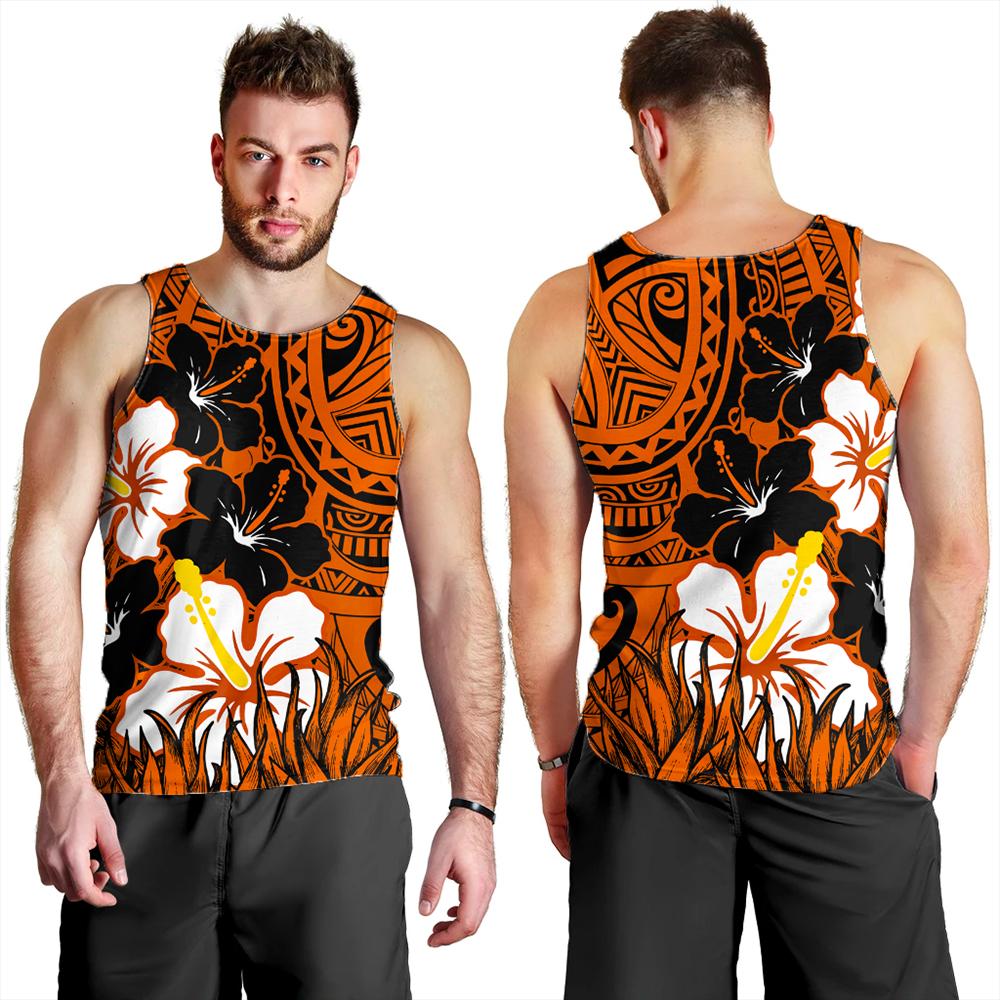 Hawaii Men's Tank Top - Black Noon Hibiscus Tank Top AH - Polynesian Pride