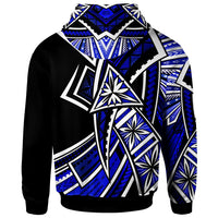 Wallis & Futuna Hoodies Tribal Flower Special Pattern Blue Color - Polynesian Pride