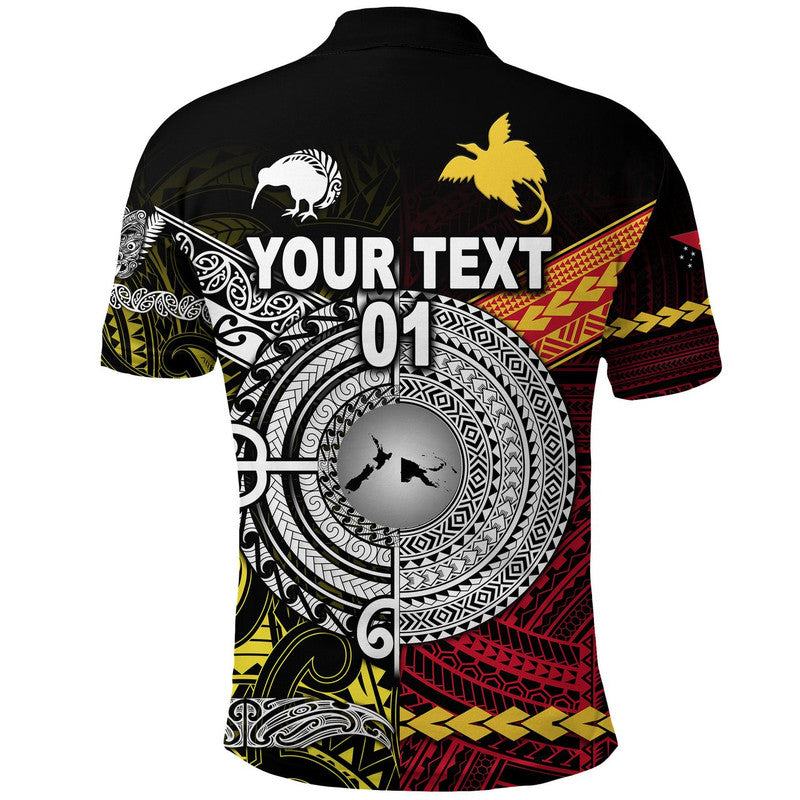 Custom New Zealand Papua New Guinea Polo Shirt Maori and Polynesian Together Yellow LT8 - Polynesian Pride