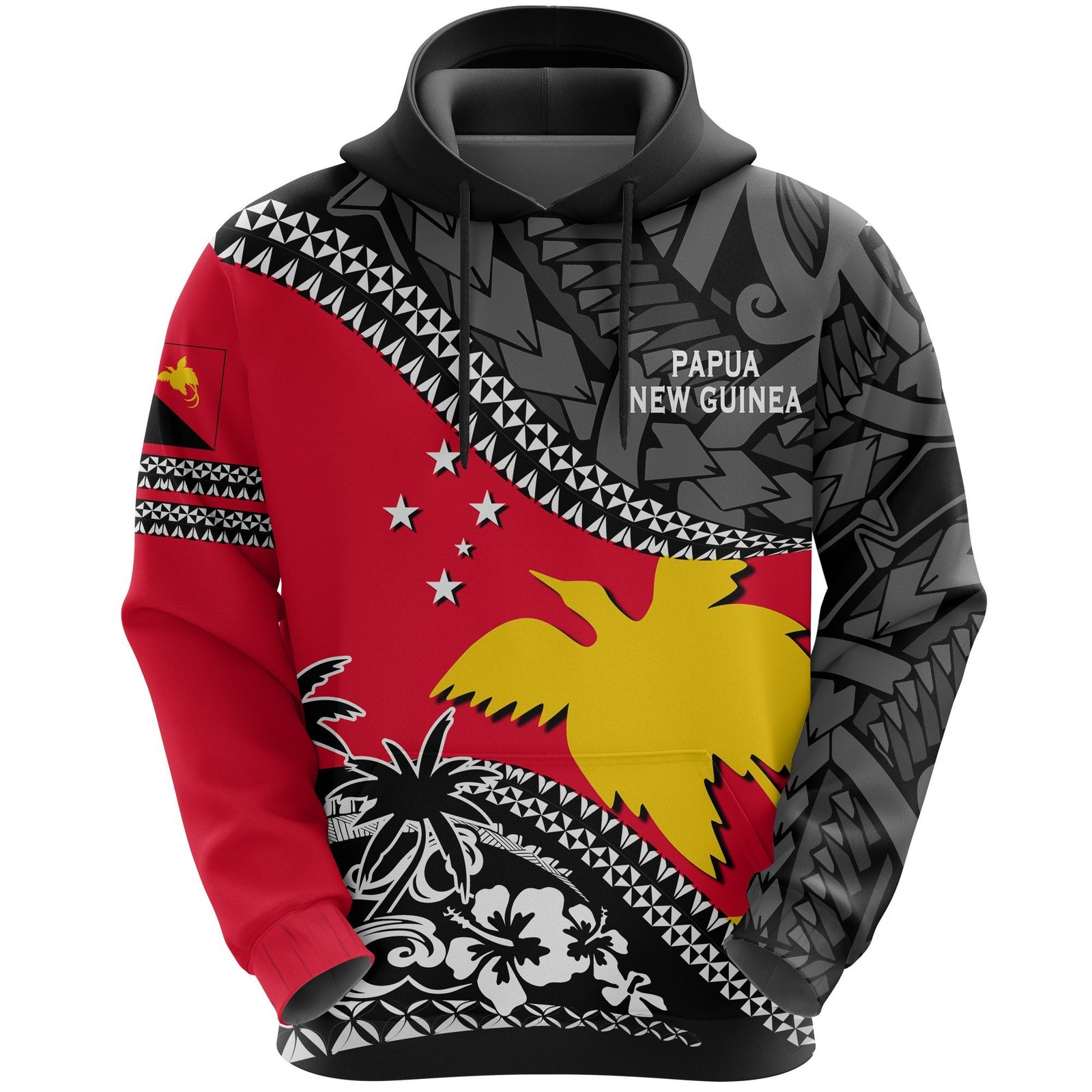Papua New Guinea Hoodie Fall In The Wave K7 Unisex Red - Polynesian Pride