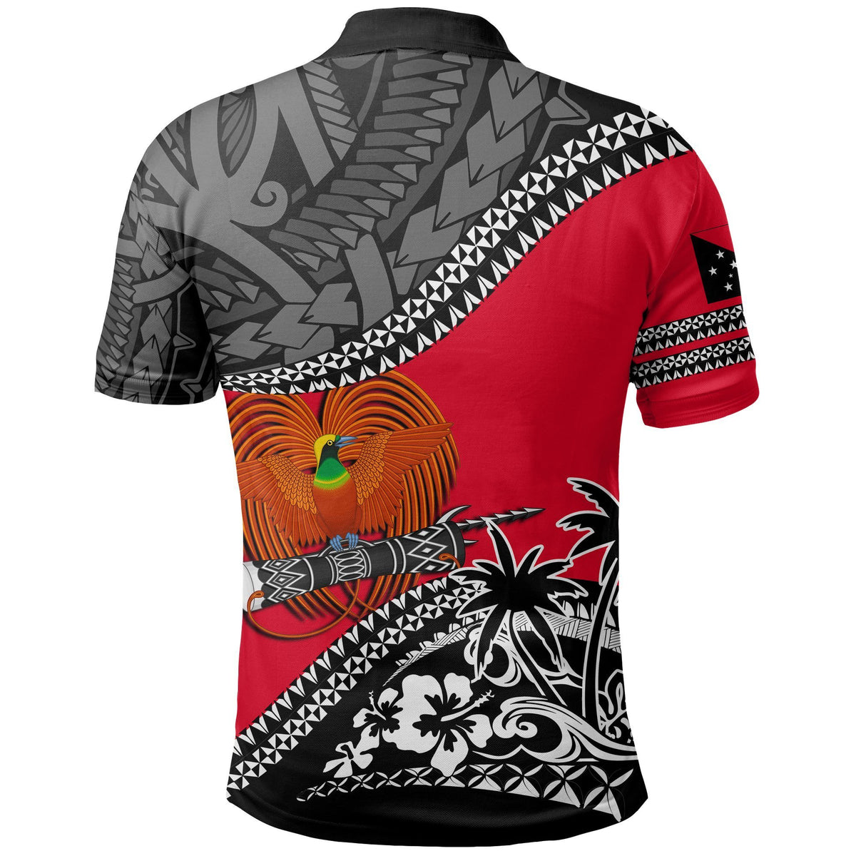 Papua New Guinea Polo Shirt Fall In The Wave K7 - Polynesian Pride