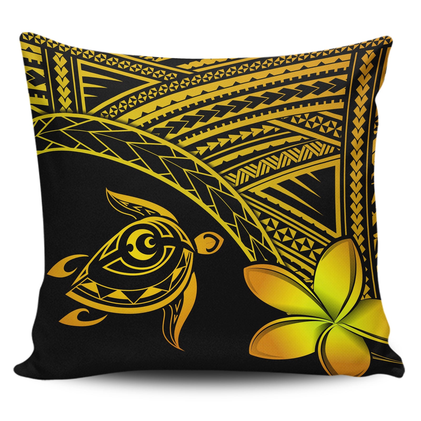 hawaiiPillow Cases - Hawaii Turtle Plumeria Yellow One Size 18"x18"(Twin Sides) Yellow - Polynesian Pride