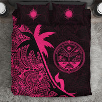 Marshall Islands Coconut Tree Bedding Set Pink - Polynesian Pride