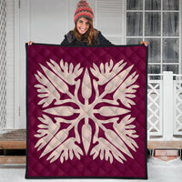 Hawaiian Royal Pattern Premium Quilt - Pink - A3 Style - AH - Polynesian Pride