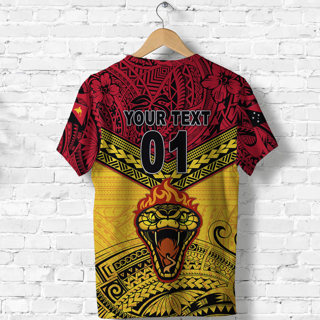 Custom Papua New Guinea Port Moresby Vipers T Shirt Rugby Original Style Red, Custom Text and Number LT8 - Polynesian Pride