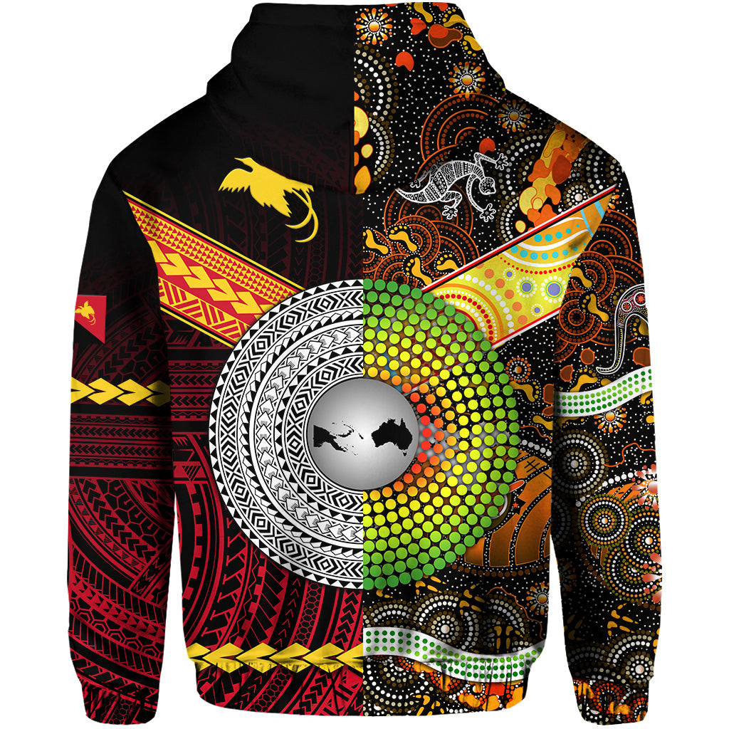 Custom Papua New Guinea Australia Aboriginal Hoodie Together LT8 - Polynesian Pride