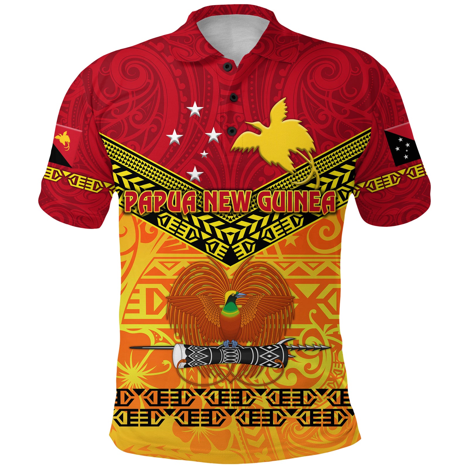 Papua New Guinea Kumuls Polo Shirt Simple Style Red Vibes LT8 - Polynesian Pride