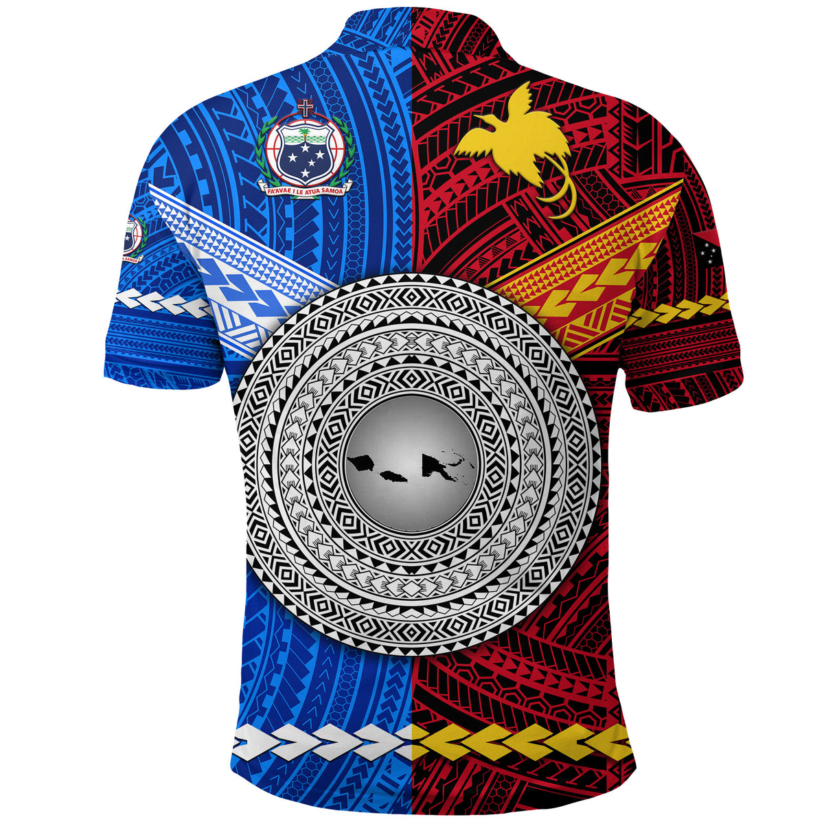 Custom Papua New Guinea Samoa Polo Shirt Polynesian Together LT8 - Polynesian Pride