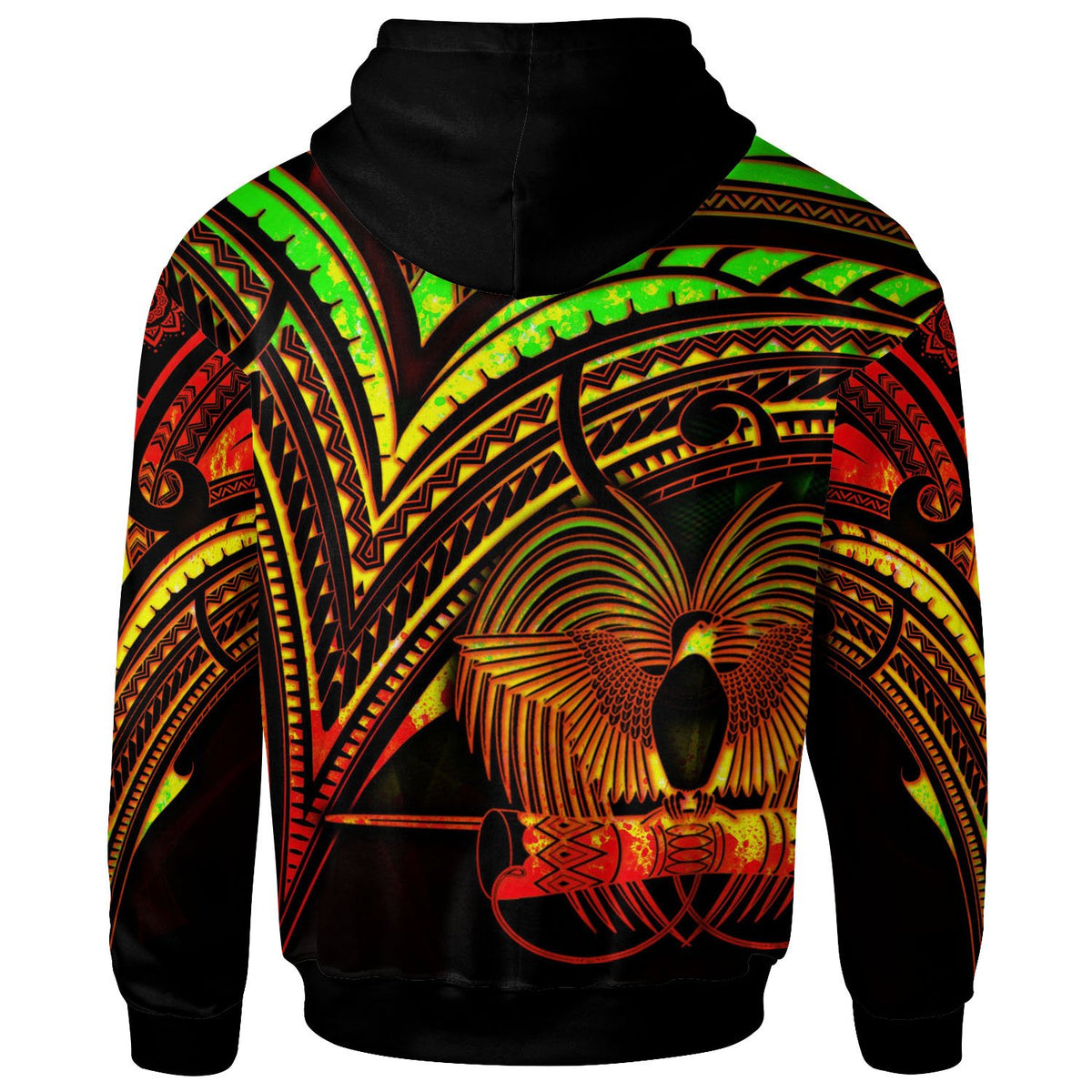 Papua New Guinea Zip Hoodie Reggae Color Cross Style - Polynesian Pride