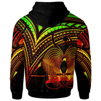 Papua New Guinea Zip Hoodie Reggae Color Cross Style - Polynesian Pride