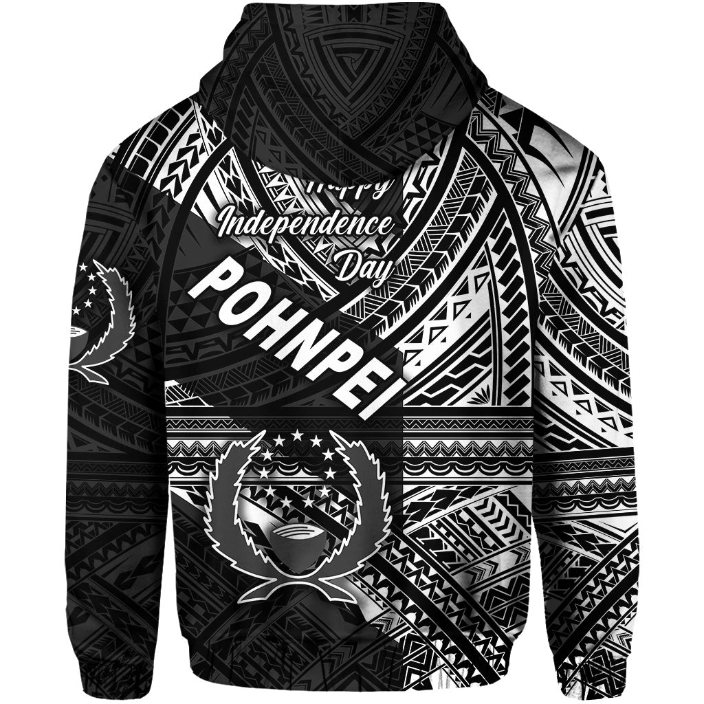 FSM Pohnpei Hoodie Happy Independence Day Original Vibes Black LT8 - Polynesian Pride