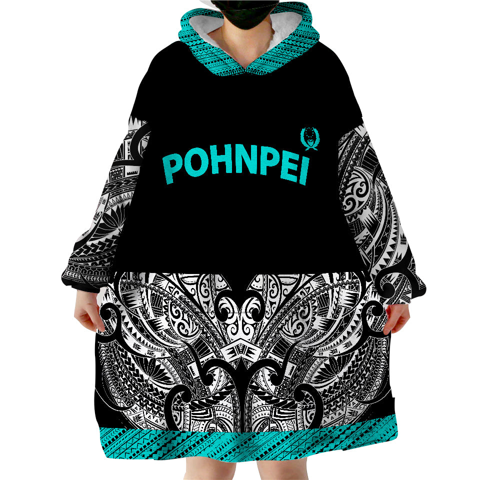 Pohnpei Minimalist Style Wearable Blanket Hoodie LT9 - Polynesian Pride